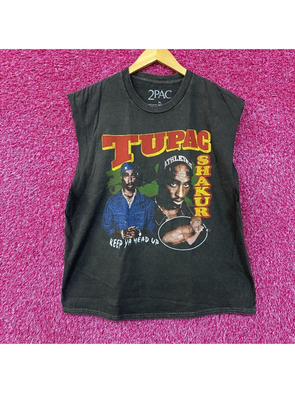 Tupac Shakur Keep Ya Head Up Collage Sleeveless T-Shirt XL